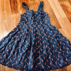 Navy Giraffe Print Dress